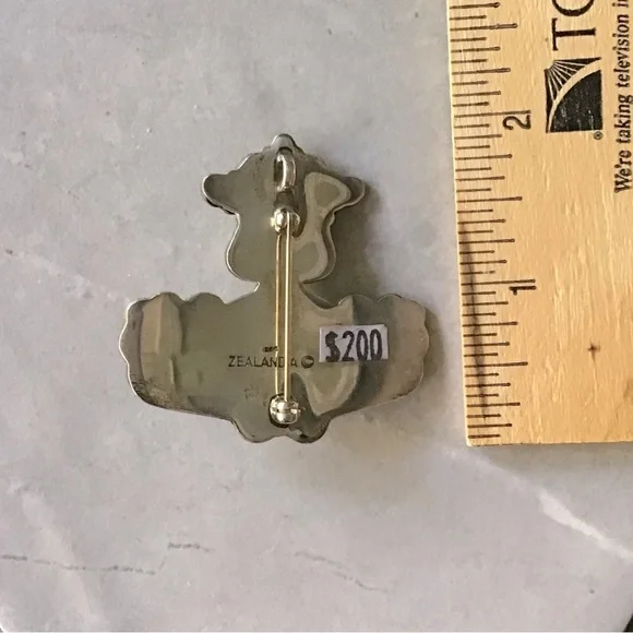 Sterling Silver and Lapis Brooch - Picture 2 of 2